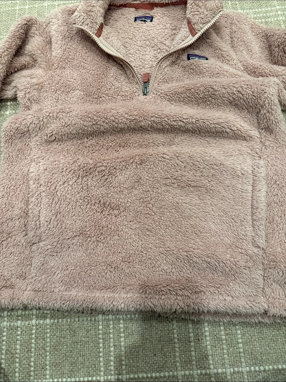 Patagonia Kids Dusty Rose Puffer-Style Fleece Pullover